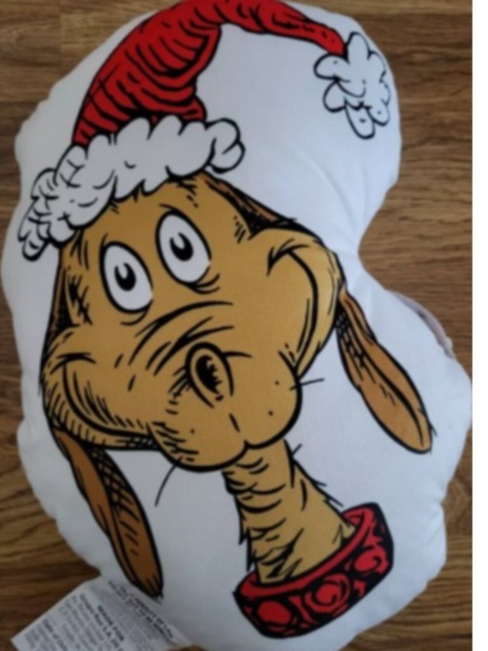 Max Dog w/ Hat Dr Seuss Grinch Christmas Holiday Head Shaped Throw 16" Pillow